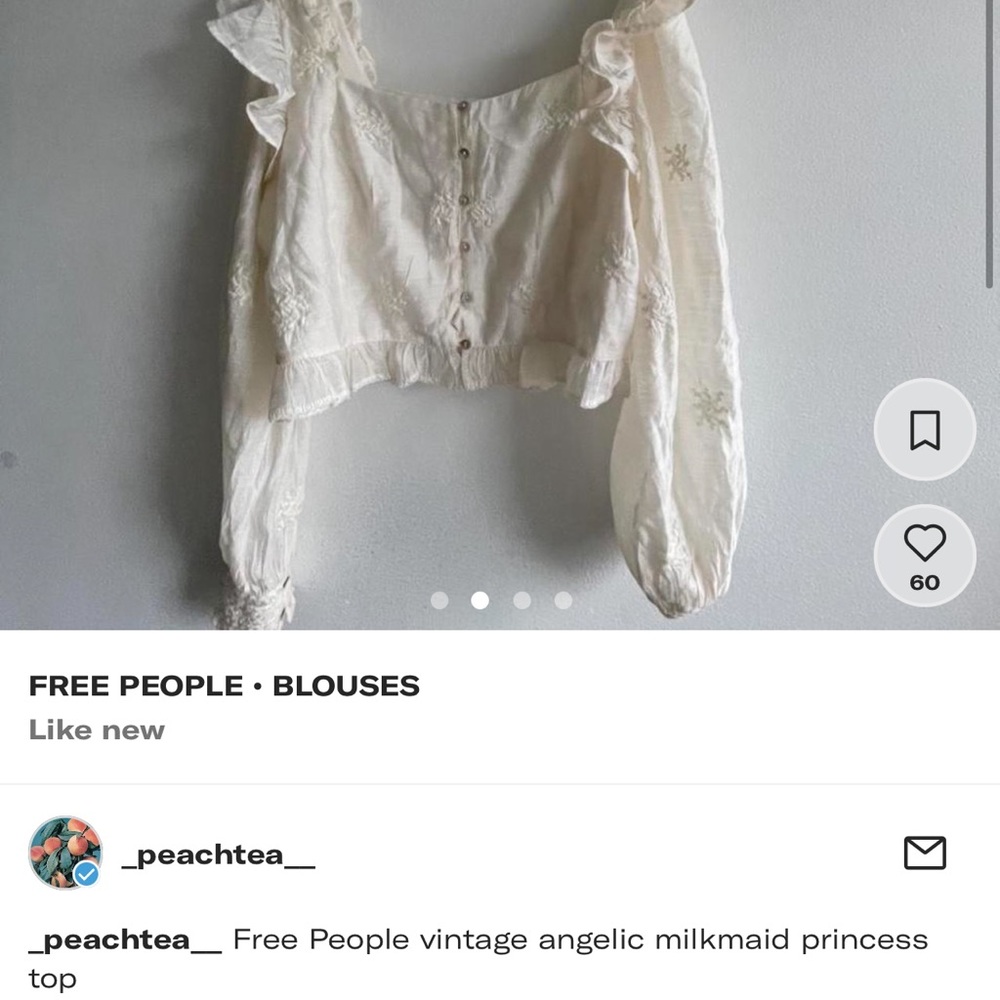 SOLD on Merc || FREE PEOPLE blouse - Picture 2 of 5